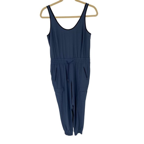 ATHLETA IRON BLUE UNBOUND JUMPSUIT ROMPER MEDIUM ZIP POCKETS - Picture 2 of 6